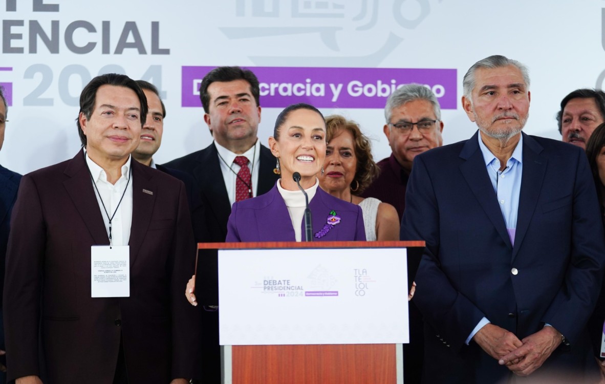 Mario Delgado celebra el desempeño de Claudia Sheinbaum en el último debate presidencia