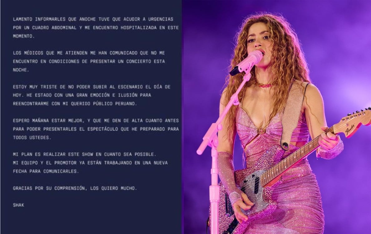 Shakira es hospitalizada de emergencia en Lima